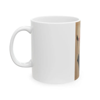 Crossed Wires, American Magazine story interior illustration - White Coffee Mug-Go Mug Yourself