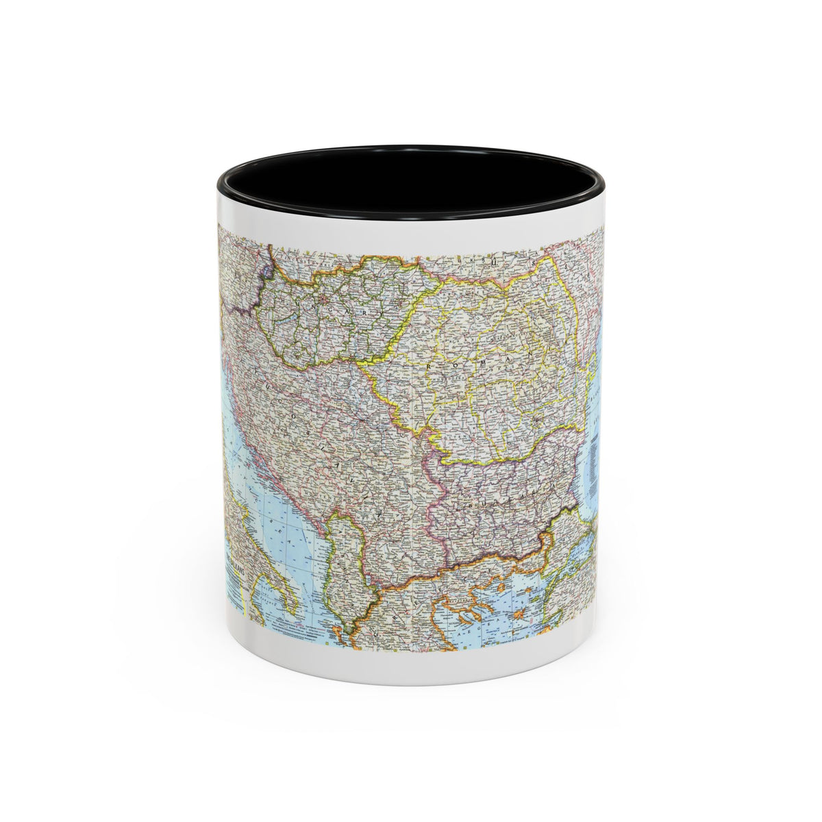 Europe - The Balkans (1962) (Map) Accent Coffee Mug