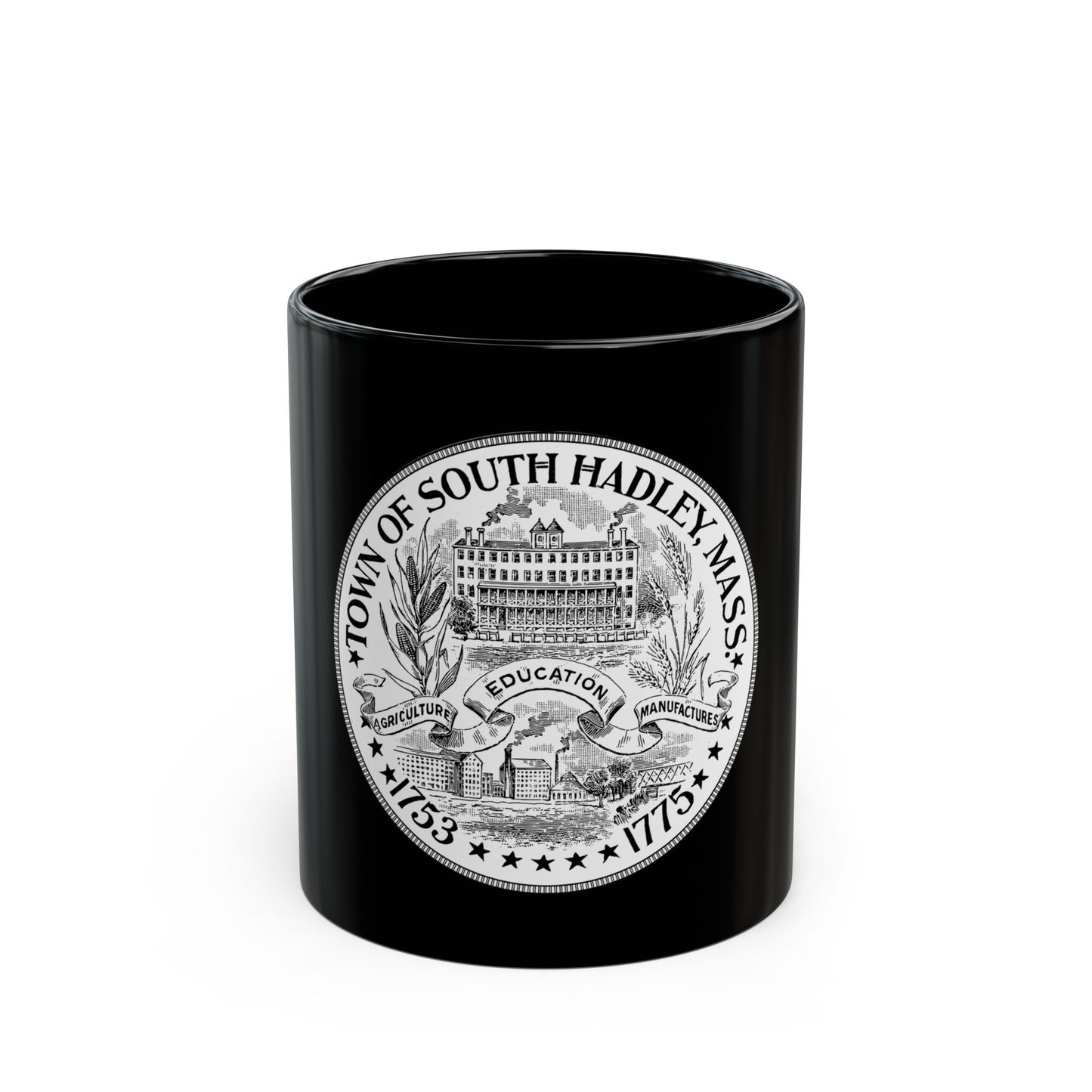 Seal of South Hadley Massachusetts - Black Coffee Mug