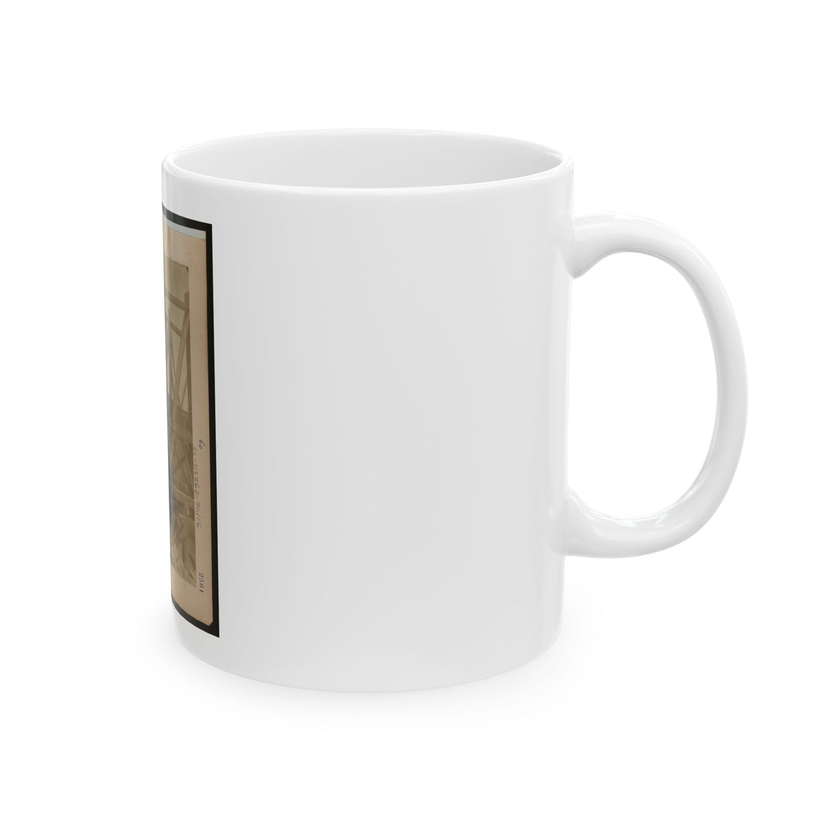 Military Railroad Operations In Northern Virginia  Two Men Boring Holes In Bridge Trestles And Man With Haupt's Torpedo (U.S. Civil War) White Coffee Mug