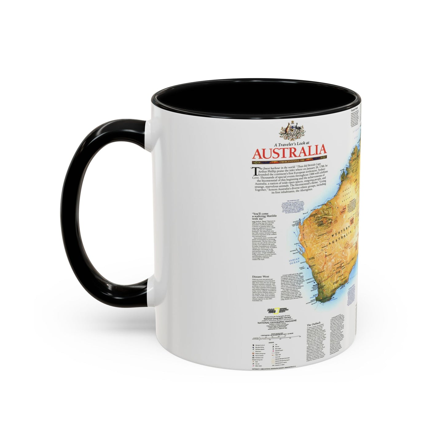 Australia - A Traveller's Look (1988) (Map) Accent Coffee Mug