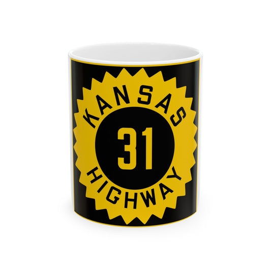 K-31 1926 (Kansas) (Road Sign) White Coffee Mug