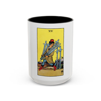 The 7 of Swords (Tarot Card) Accent Coffee Mug