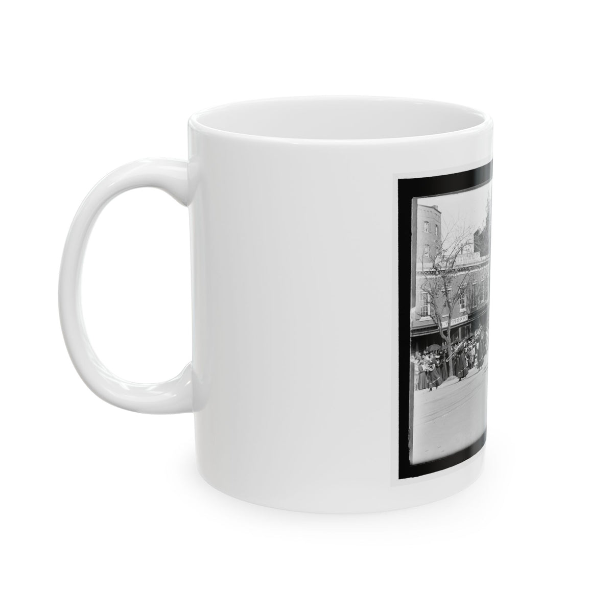 A Full Brass Band Composed Of Women, Heading One Of The Posts From The Dept. Of Pa. (U.S. Civil War) White Coffee Mug