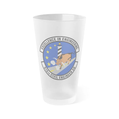 916th Civil Engineer Squadron (U.S. Air Force) Frosted Pint Glass 16oz-16oz-Frosted-Go Mug Yourself