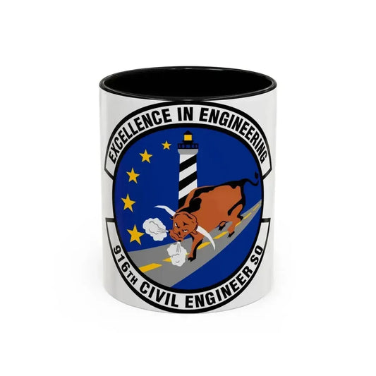 916th Civil Engineer Squadron (U.S. Air Force) Accent Coffee Mug 11oz Black - Go Mug Yourself