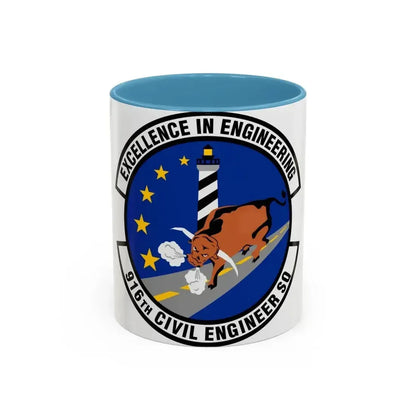 916th Civil Engineer Squadron (U.S. Air Force) Accent Coffee Mug 11oz Light Blue - Go Mug Yourself