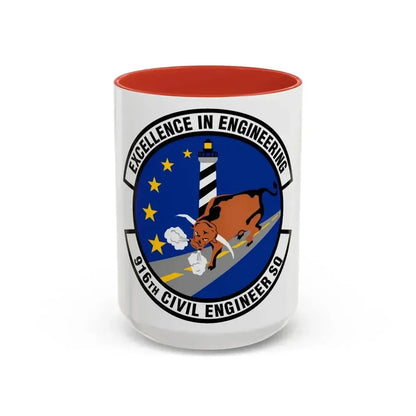 916th Civil Engineer Squadron (U.S. Air Force) Accent Coffee Mug 15oz Red - Go Mug Yourself