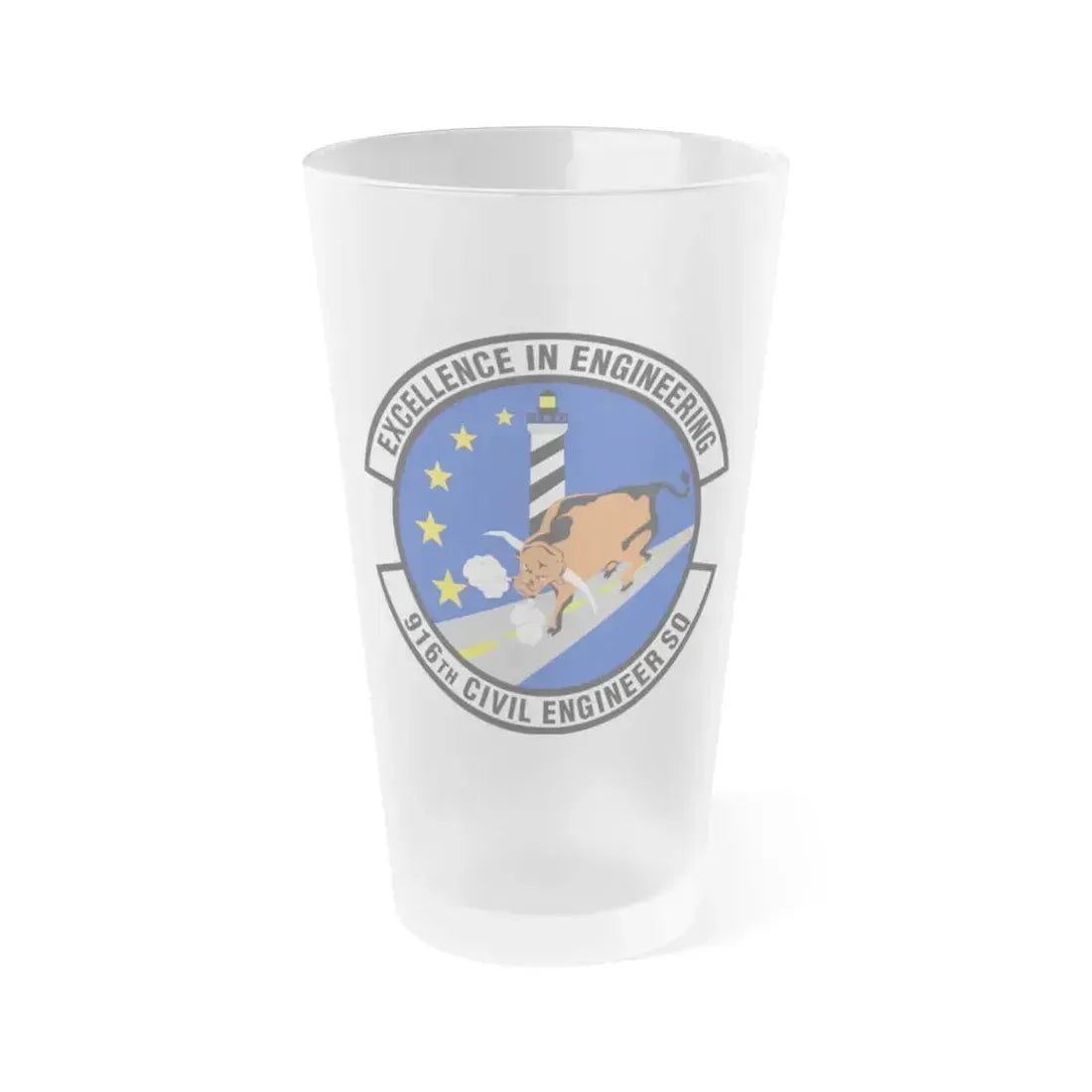 916th Civil Engineer Squadron (U.S. Air Force) Frosted Pint Glass 16oz 16oz Frosted - Go Mug Yourself