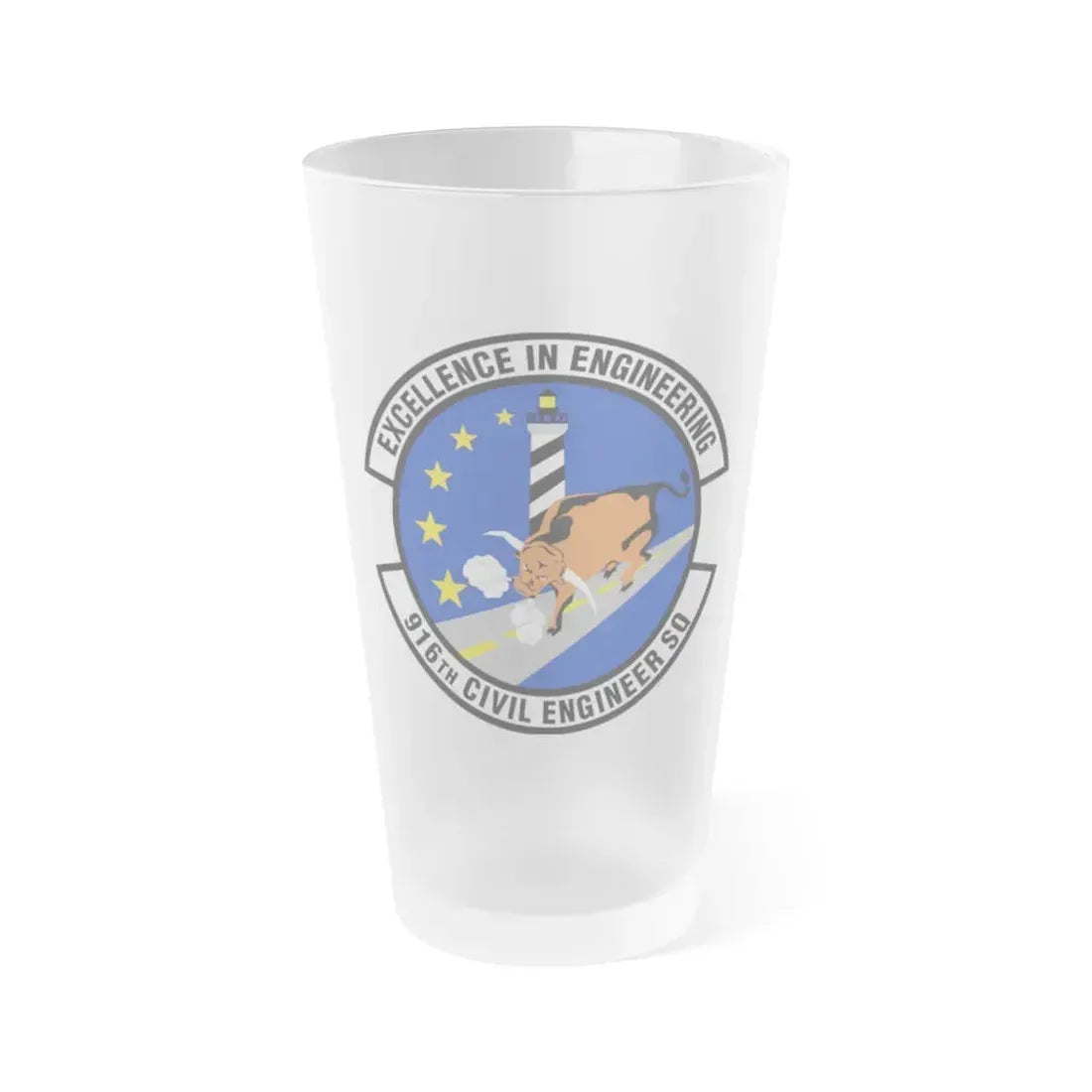 916th Civil Engineer Squadron (U.S. Air Force) Frosted Pint Glass 16oz 16oz Frosted - Go Mug Yourself