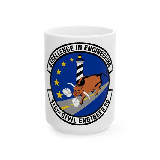 916th Civil Engineer Squadron (U.S. Air Force) White Coffee Mug 15oz - Go Mug Yourself
