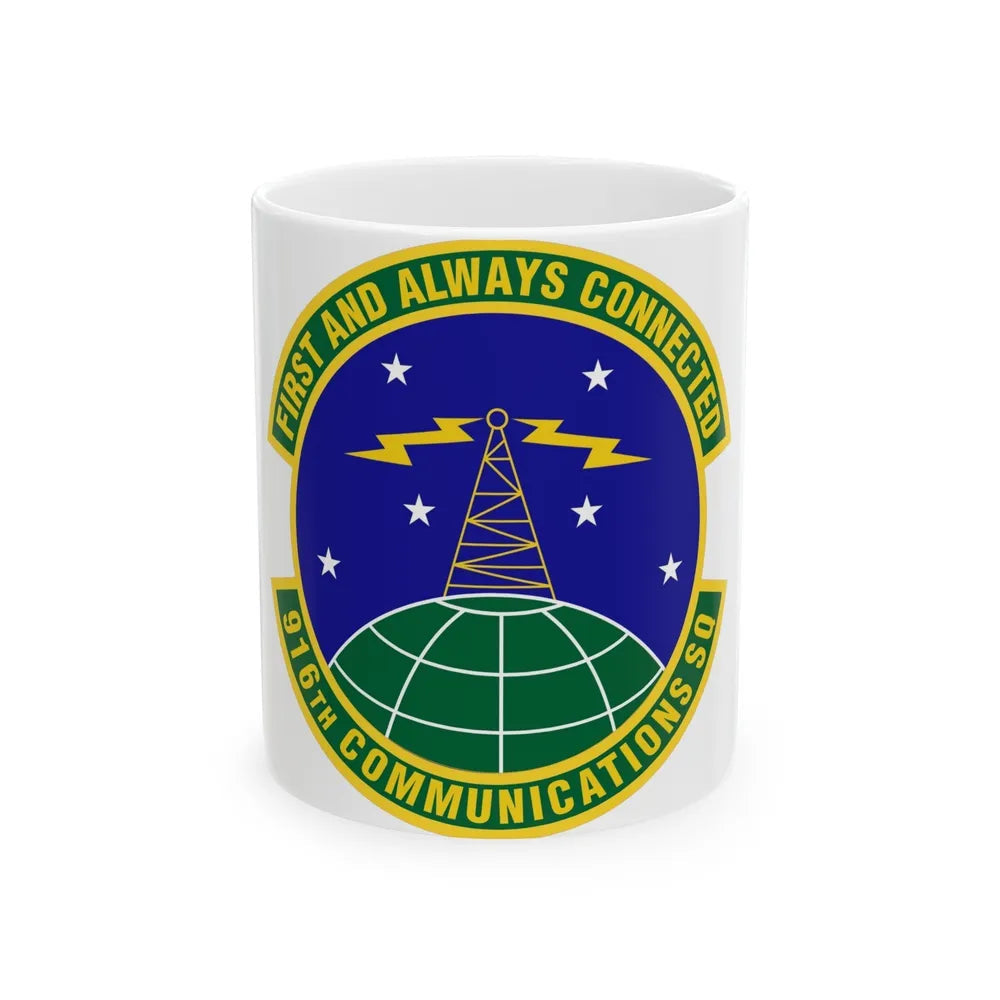 916th Communications Squadron (U.S. Air Force) White Coffee Mug-11oz-Go Mug Yourself