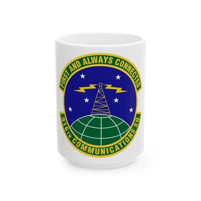 916th Communications Squadron (U.S. Air Force) White Coffee Mug-15oz-Go Mug Yourself