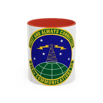 916th Communications Squadron (U.S. Air Force) Accent Coffee Mug 11oz Red - Go Mug Yourself