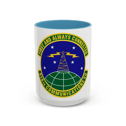 916th Communications Squadron (U.S. Air Force) Accent Coffee Mug 15oz Light Blue - Go Mug Yourself