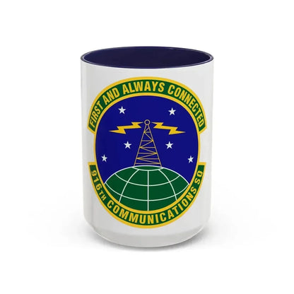 916th Communications Squadron (U.S. Air Force) Accent Coffee Mug 15oz Navy - Go Mug Yourself