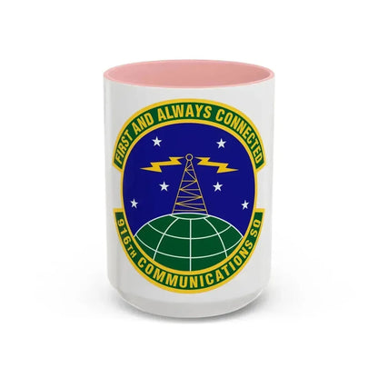 916th Communications Squadron (U.S. Air Force) Accent Coffee Mug 15oz Pink - Go Mug Yourself