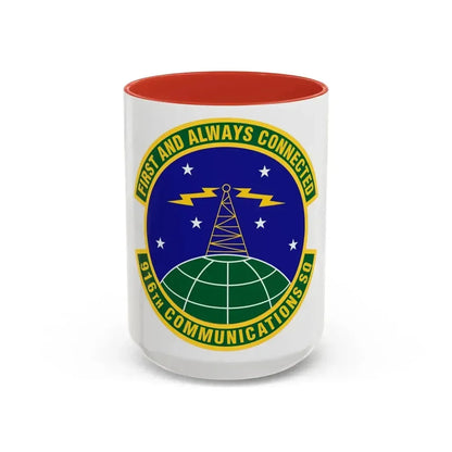 916th Communications Squadron (U.S. Air Force) Accent Coffee Mug 15oz Red - Go Mug Yourself