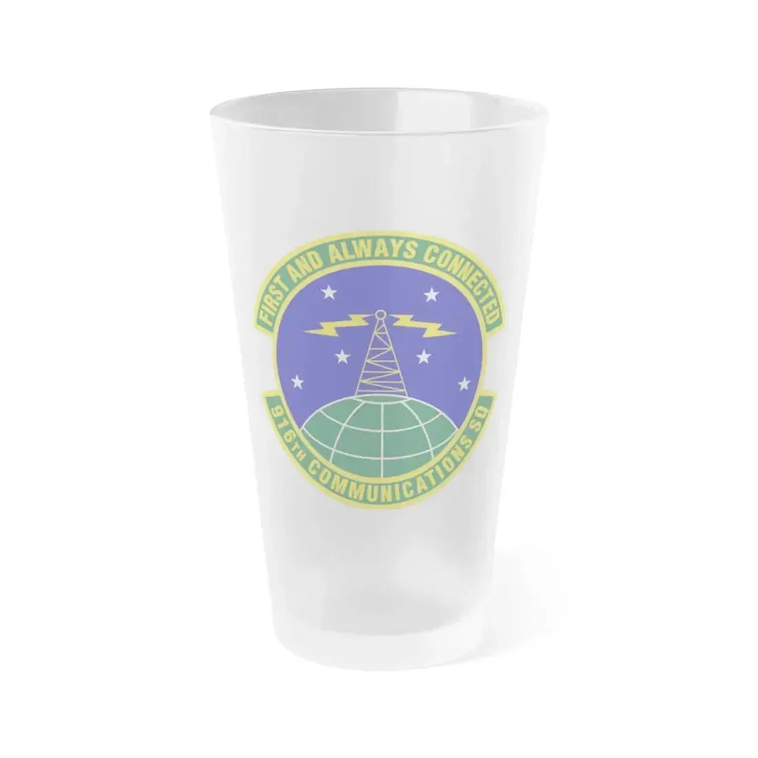 916th Communications Squadron (U.S. Air Force) Frosted Pint Glass 16oz 16oz Frosted - Go Mug Yourself