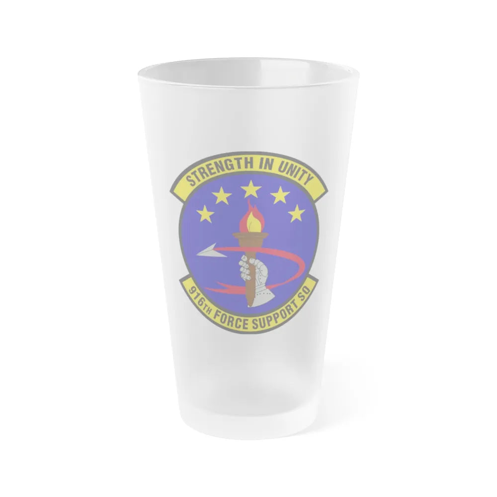 916th Force Support Squadron (U.S. Air Force) Frosted Pint Glass 16oz-Go Mug Yourself