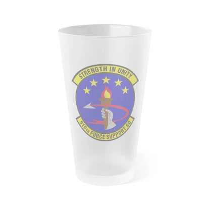 916th Force Support Squadron (U.S. Air Force) Frosted Pint Glass 16oz-Go Mug Yourself