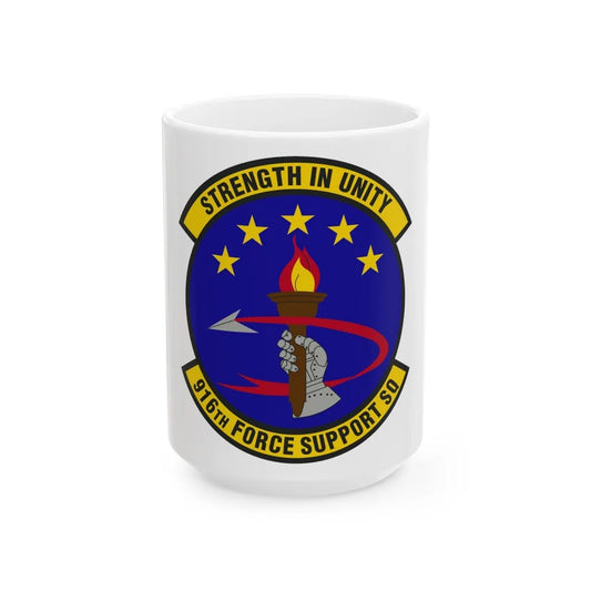 916th Force Support Squadron (U.S. Air Force) White Coffee Mug-15oz-Go Mug Yourself