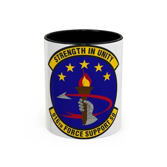 916th Force Support Squadron (U.S. Air Force) Accent Coffee Mug 11oz Black - Go Mug Yourself