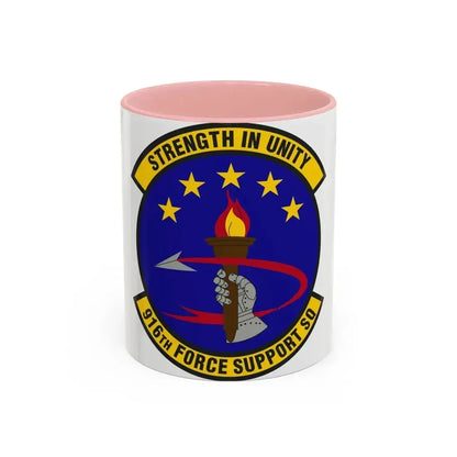 916th Force Support Squadron (U.S. Air Force) Accent Coffee Mug 11oz Pink - Go Mug Yourself