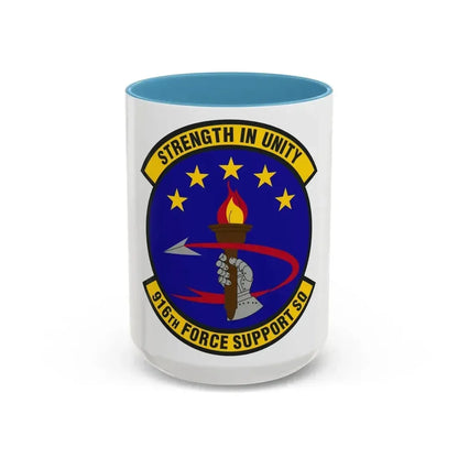 916th Force Support Squadron (U.S. Air Force) Accent Coffee Mug 15oz Light Blue - Go Mug Yourself