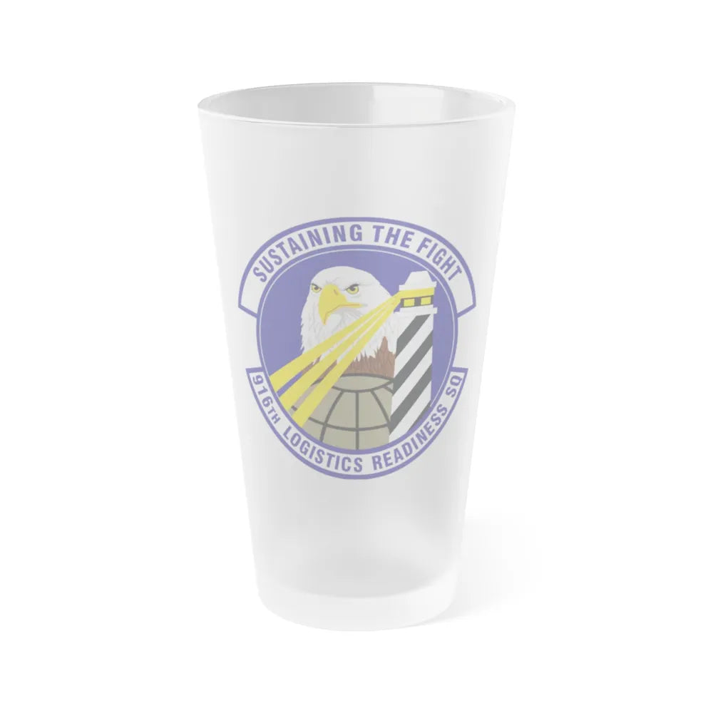 916th Logistics Readiness Squadron (U.S. Air Force) Frosted Pint Glass 16oz-16oz-Frosted-Go Mug Yourself