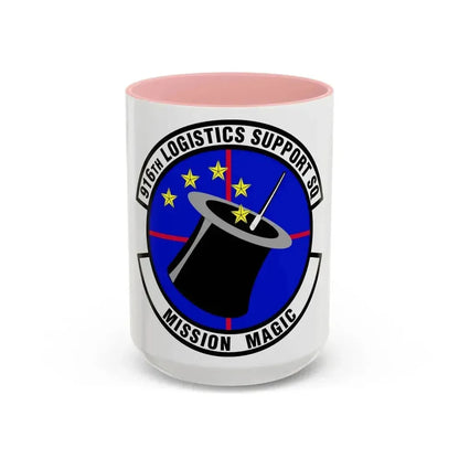916th Logistics Support Squadron (U.S. Air Force) Accent Coffee Mug 15oz Pink - Go Mug Yourself
