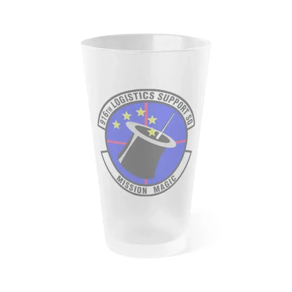916th Logistics Support Squadron (U.S. Air Force) Frosted Pint Glass 16oz 16oz Frosted - Go Mug Yourself