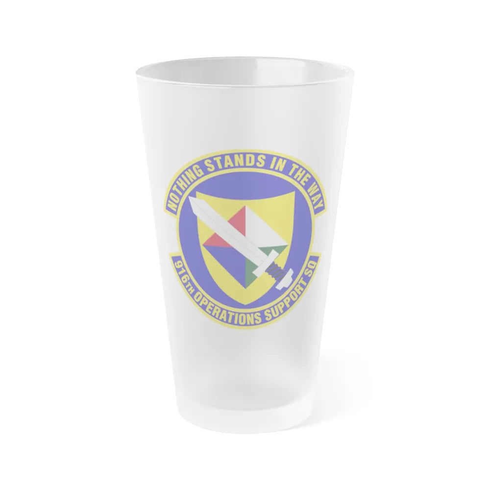 916th Operations Support Squadron (U.S. Air Force) Frosted Pint Glass 16oz-16oz-Frosted-Go Mug Yourself