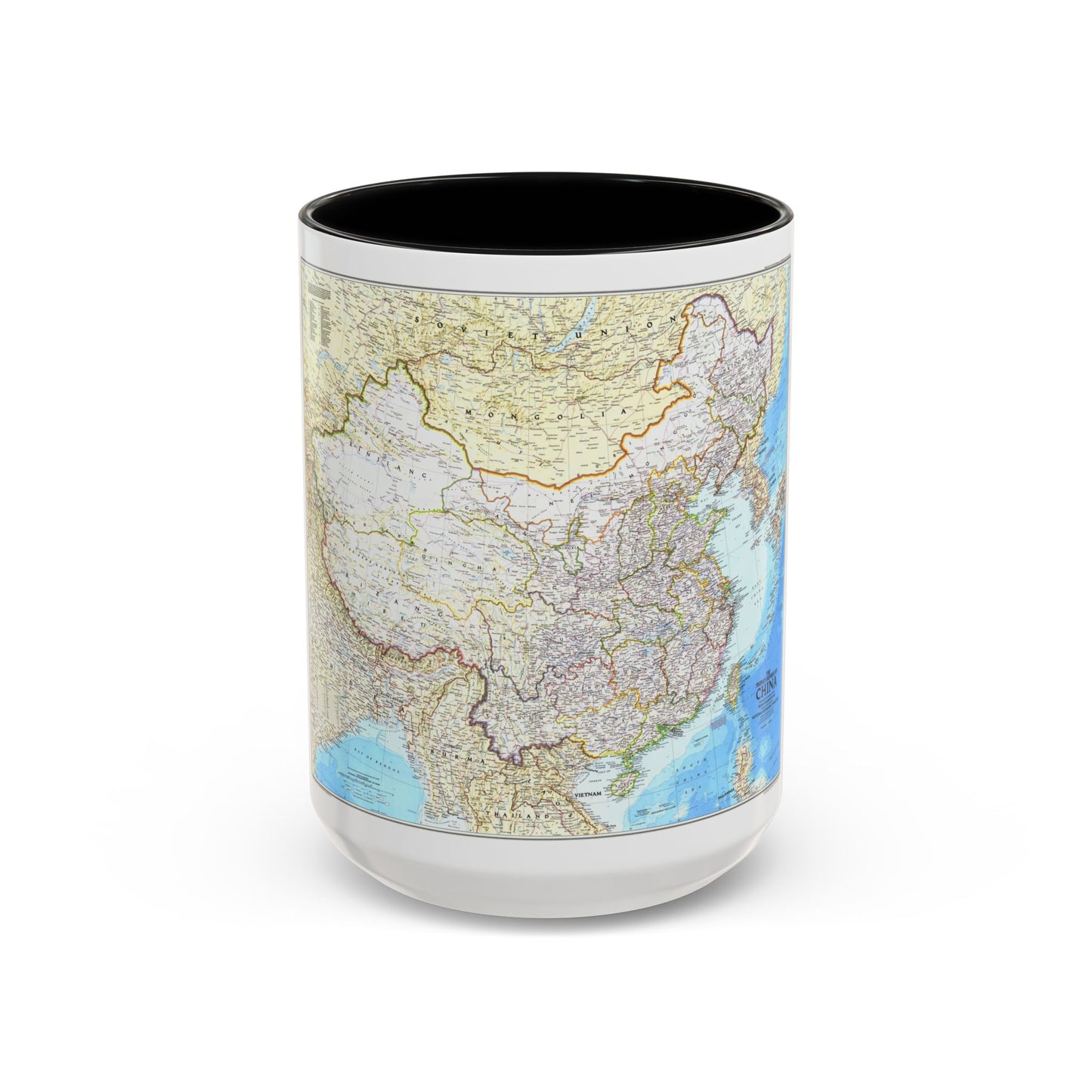 China - The People's Republic (1980) (Map) Accent Coffee Mug