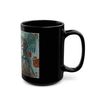 Confrontation at Sea, magazine story illustration, 1942 - Black Coffee Mug-Go Mug Yourself