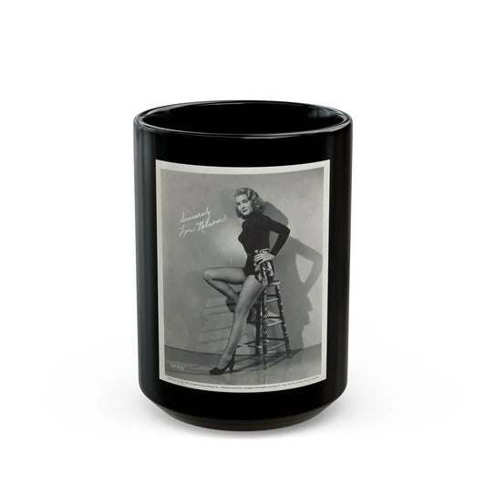 Lori Nelson #14 (Vintage Female Icon) Black Coffee Mug-15oz-Go Mug Yourself