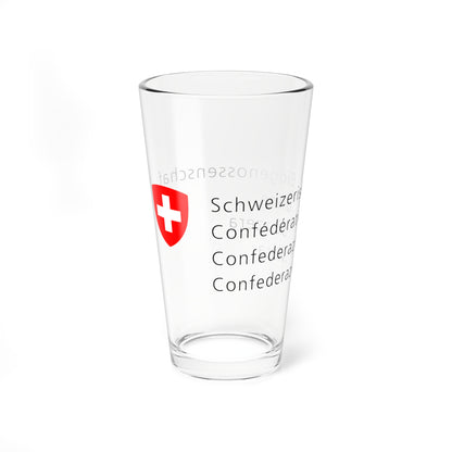 Logo der Schweizerischen Eidgenossenschaft (Switzerland) (Coat of Arms) Pint Glass 16oz