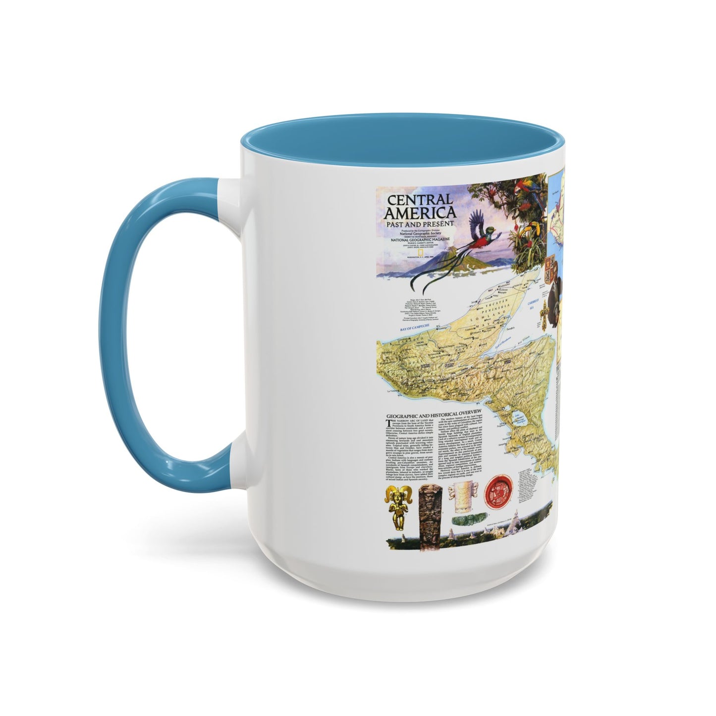 Central America Past and Present (1986) (Map) Accent Coffee Mug