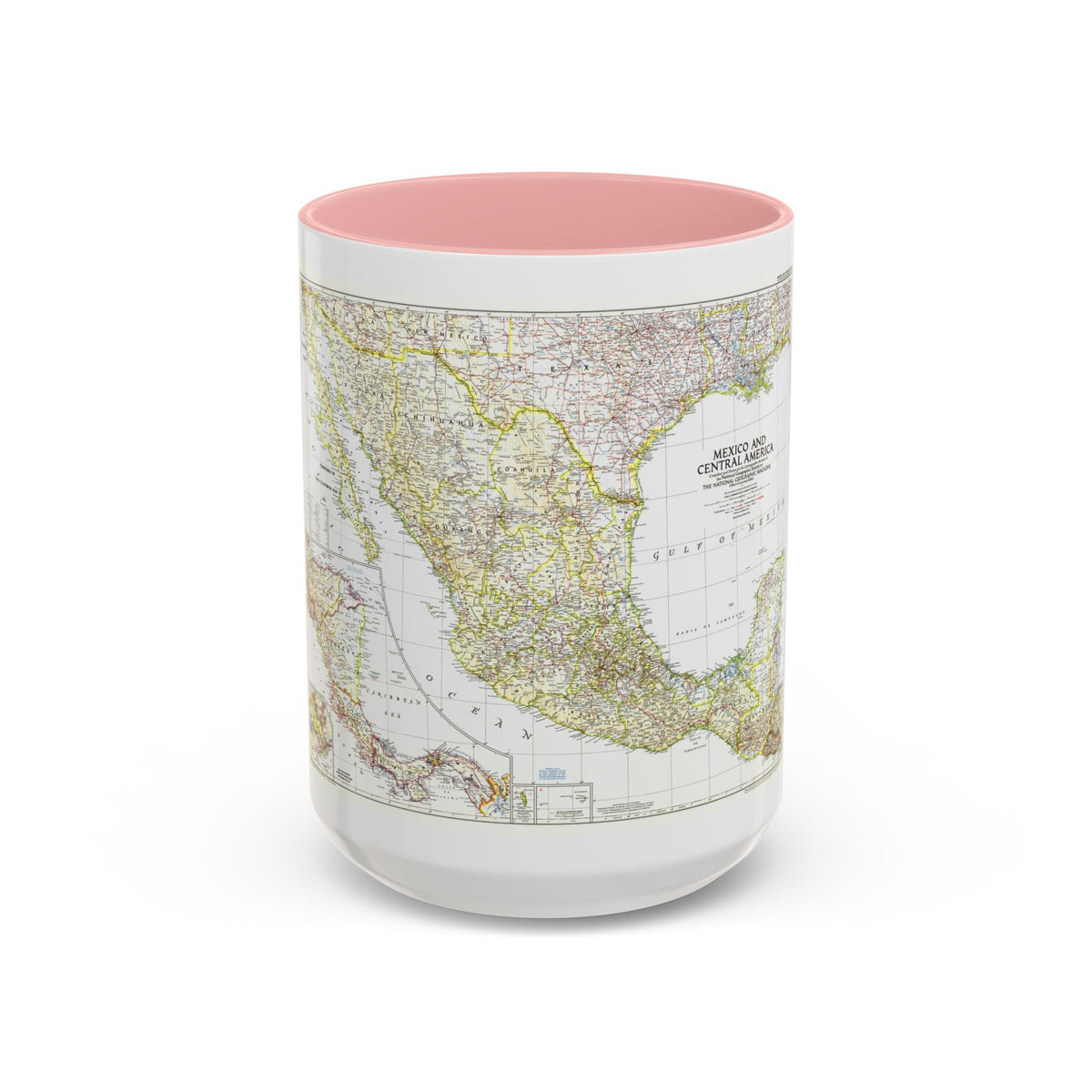 Central America & Mexico (1953) (Map) Accent Coffee Mug