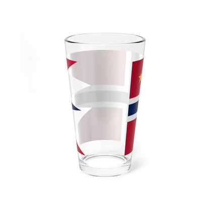 Norwegian Brigadier rank flag (Norway) Pint Glass 16oz