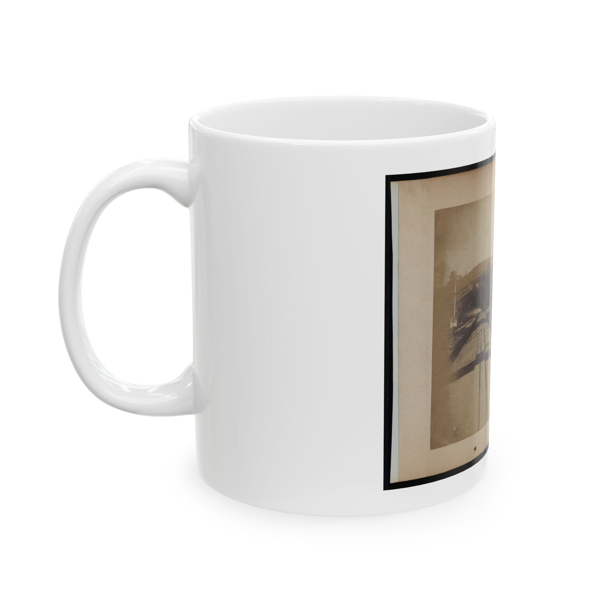 View From The Top Of A Car On The Extreme End Of The Burnside Wharf Looking Towards Shore (U.S. Civil War) White Coffee Mug