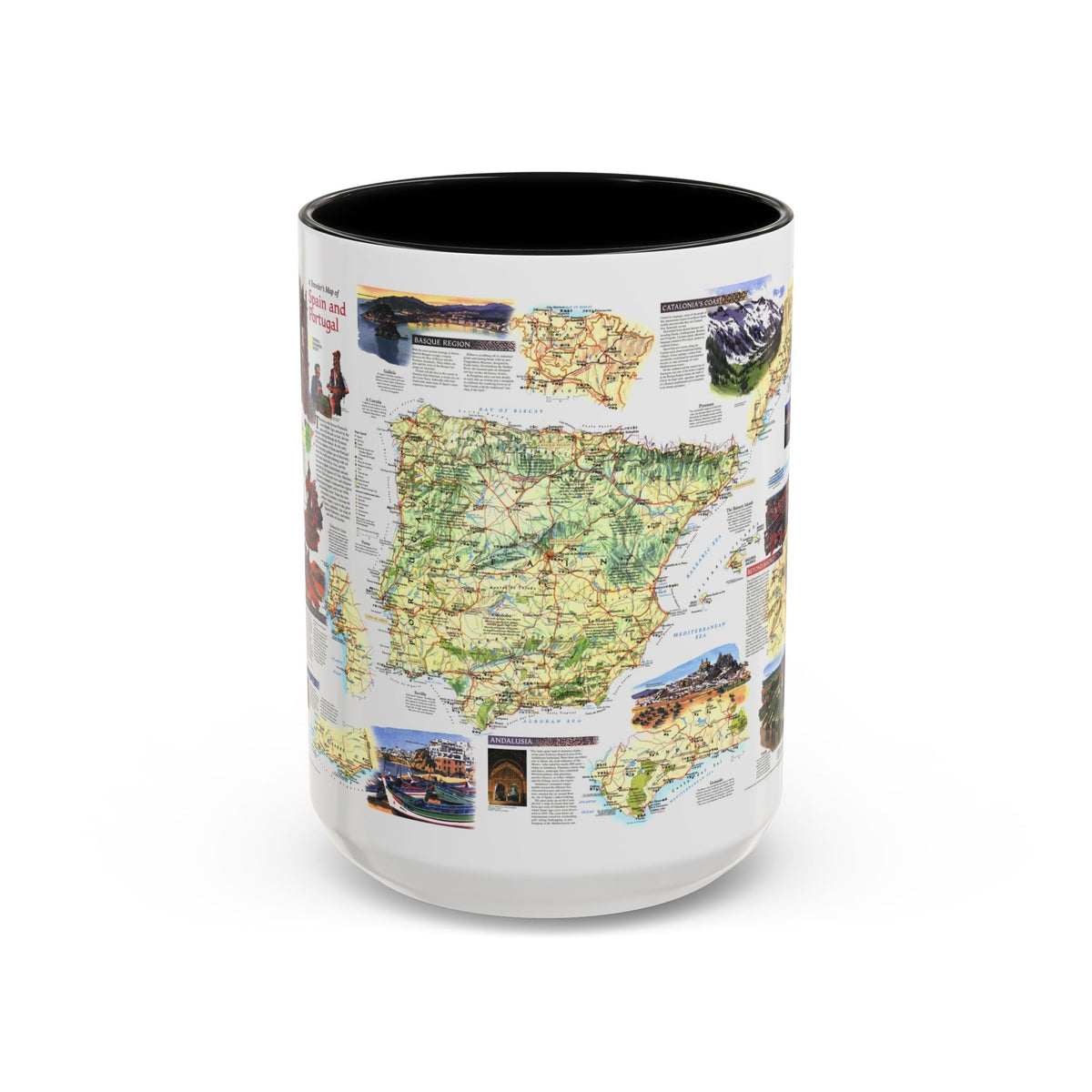 Spain and Portugal - A Traveller's Map (1998) (Map) Accent Coffee Mug