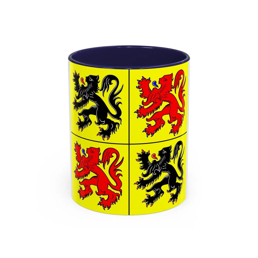 Flag of Hainaut Belgium - Accent Coffee Mug-11oz-Navy-Go Mug Yourself