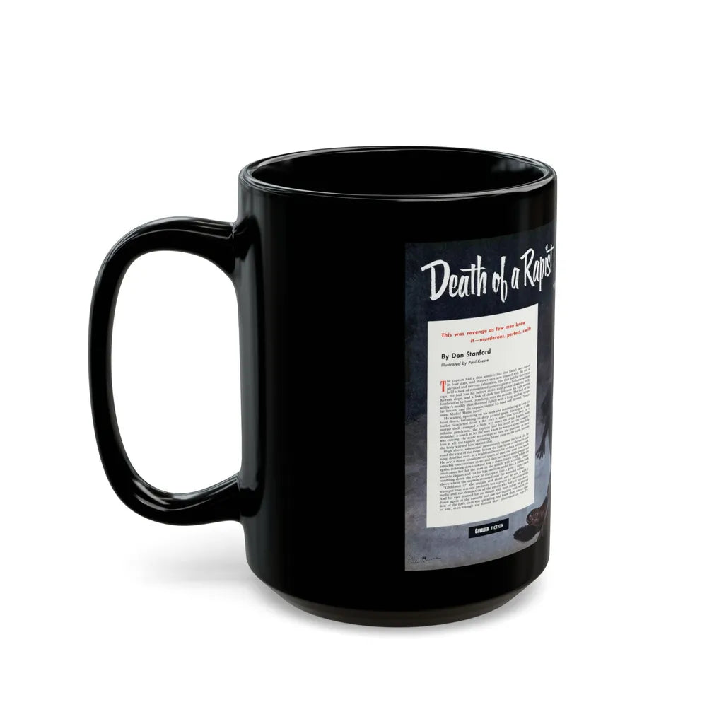 Death of a Rapist, Cavalier magazine, January 1953 - Black Coffee Mug-Go Mug Yourself