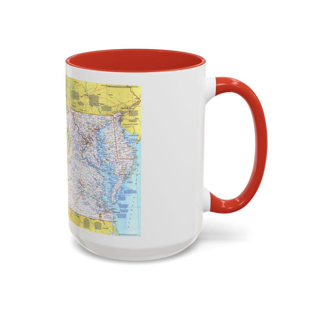 USA - Mid-Atlantic States 1 (1976) (Map) Accent Coffee Mug
