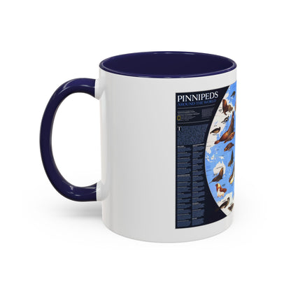 Pinnipeds Around the World (1987) (Map) Accent Coffee Mug
