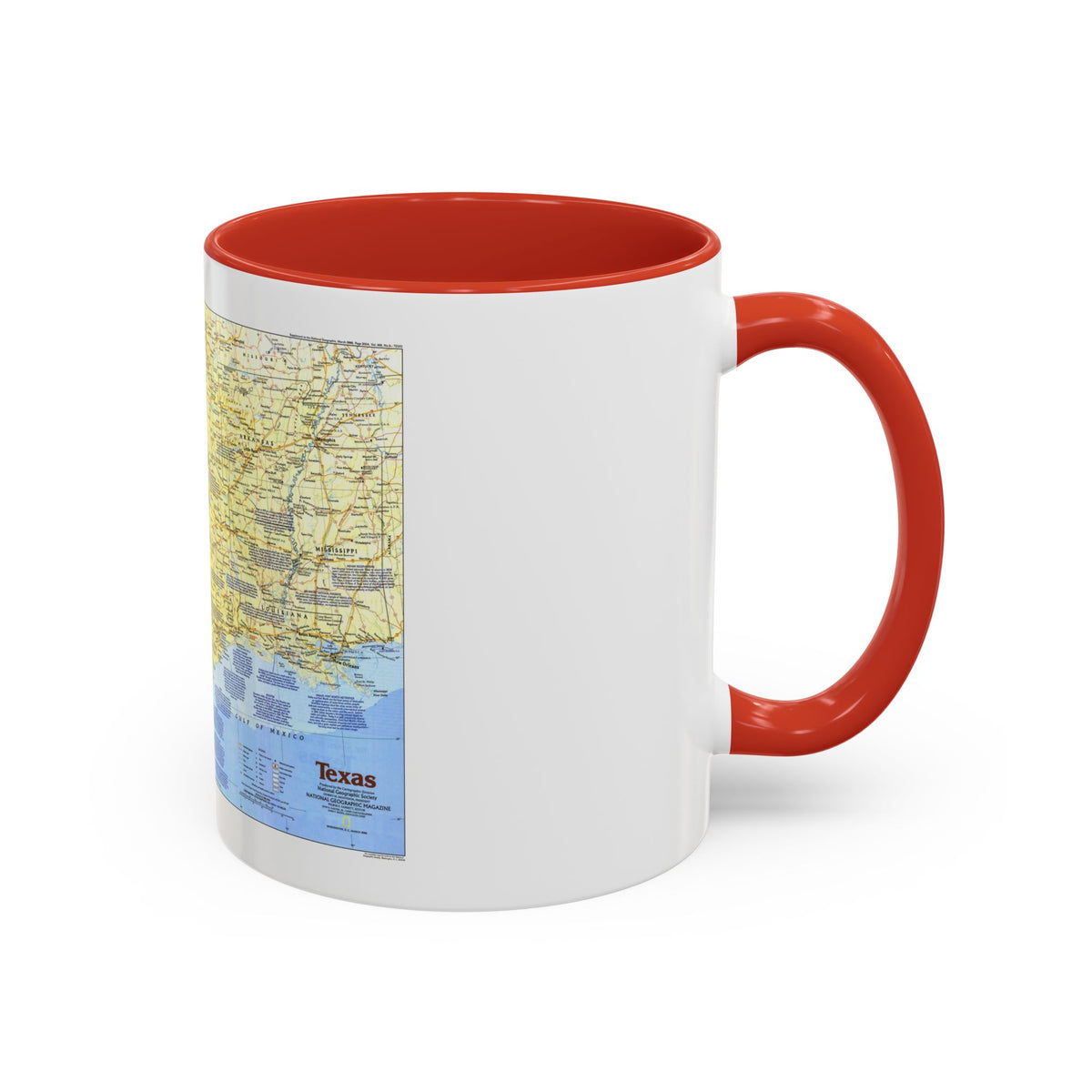 USA - Texas 1 (1986) (Map) Accent Coffee Mug