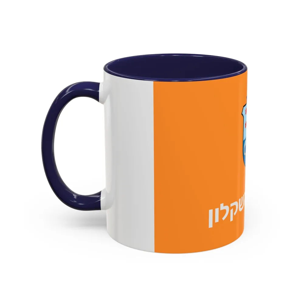 Flag of Ashkelon Israel - Accent Coffee Mug-Go Mug Yourself