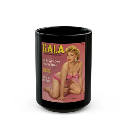 Barbara Nichols #129 - Mag. Cover (Vintage Female Icon) Black Coffee Mug-15oz-Go Mug Yourself