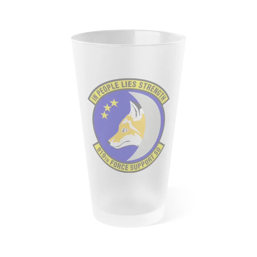 919th Force Support Squadron (U.S. Air Force) Frosted Pint Glass 16oz-Go Mug Yourself